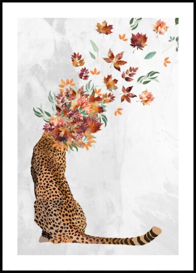 Autumn Leaf Cheetah Plakat / 50x70