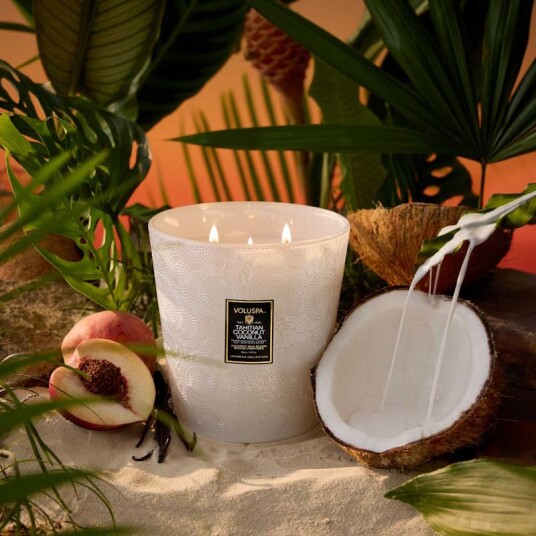 Voluspa Tahitian Coconut Vanilla Duftlys 3 veker_Hjerte_80t