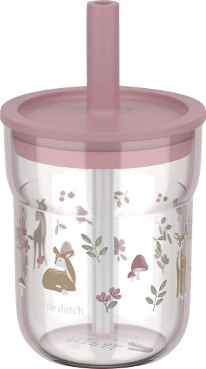 Mepal Børneglas Med Sugerør Mio Fairy Garden - Pink - 250 ML