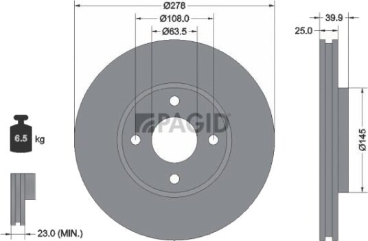 PAGID 55790NC Bremseskive PAGID 55790NC Bremseskive