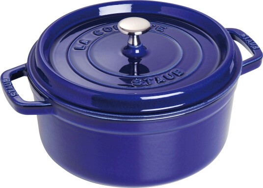 Staub Rund Gryte 20cm i St??pejern ??? M??rk Bl?? Staub Rund Gryte 20cm i St??pejern ??? M??rk Bl??