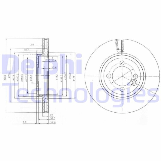 Bremseskive DELPHI BG4146C Bremseskive DELPHI BG4146C