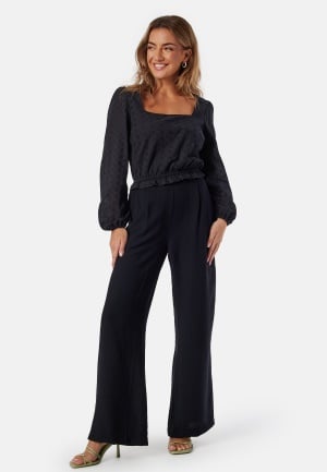 BUBBLEROOM Broderie Anglaise Square Neck Blouse Black XL BUBBLEROOM Broderie Anglaise Square Neck Blouse Black XL