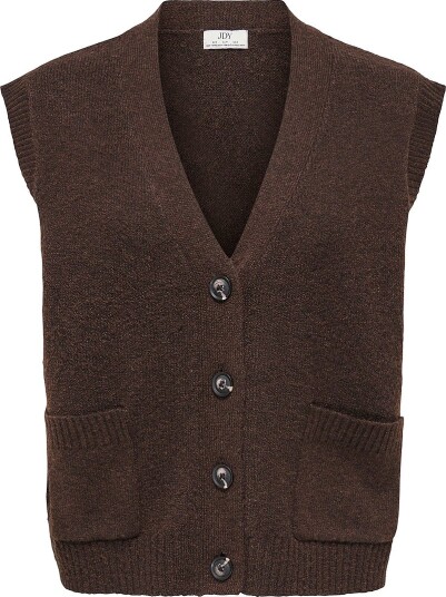 JDY Vest jdySuper Life S/l V neck Vest Knt N Brun