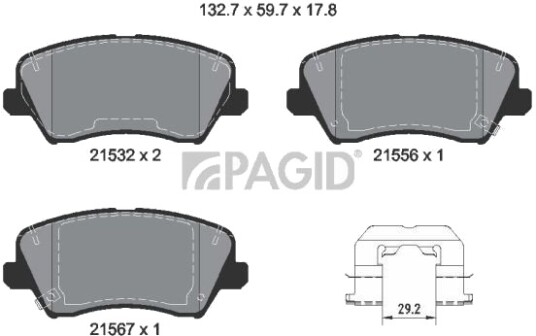 PAGID T4183N Bremseklosser PAGID T4183N Bremseklosser