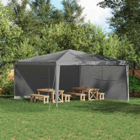 vidaXL Party Telt Sidevegg 2 stk. 400 x 195 cm Lysegrå PE og stål