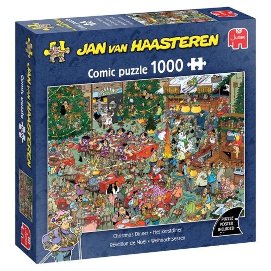 Jan Van Haasteren Puslespill   1000 Brikker   Christmas Dinner