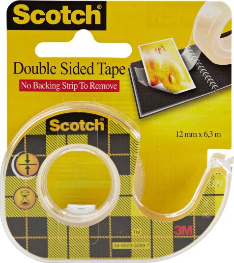 3M Tape Dobbeltsidig Med Dispenser (12 mm X 6,3 m)