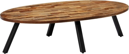 Salongbord gjenvunnet heltre i teak oval 120x60x30 cm 8718475577553