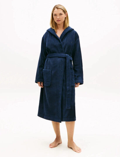 Tommy Hilfiger Towelling Bathrobe Navy L