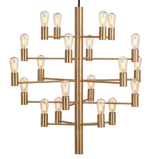 Herstal - Manola 20 Lysekrone Satin Messing Herstal Herstal - Manola 20 Lysekrone Satin Messing Herstal