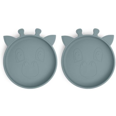 Nuuroo Silikonplate Akila Giraffe 2 stk, Bly