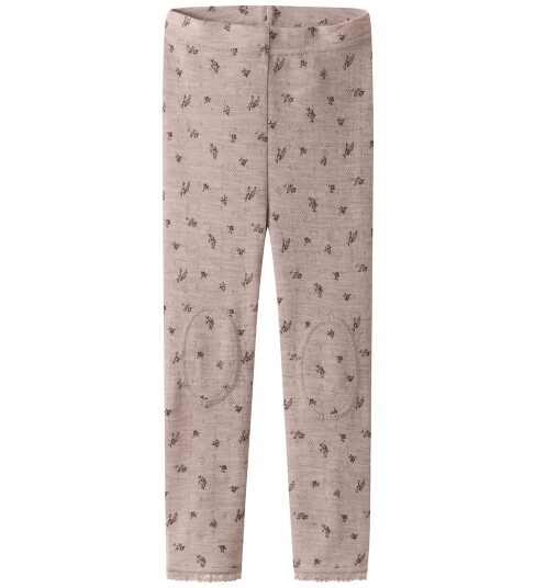 Name It Shadow Gray Small Flowers Nmfwang Ull Needle Leggings Noos 98