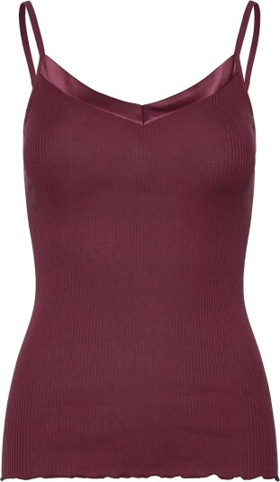 Rosemunde Rwbeatha Silk Sl Strap Satin Tape Top WINDSOR WINE XL