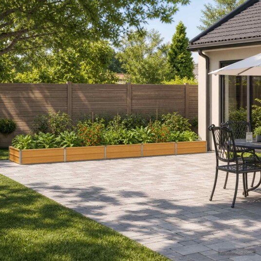 vidaXL Hevet Hagebed Naturlig 400 x 80 x 24 cm kaldvalset stål
