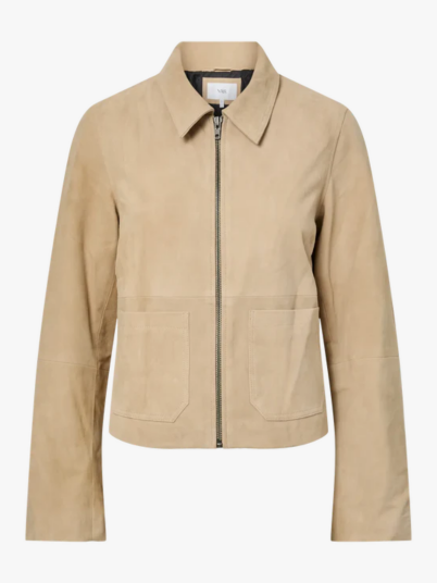 Y.A.S Sapera Long Sleeve Leather Jacket Beige 46 Y.A.S Sapera Long Sleeve Leather Jacket Beige 46