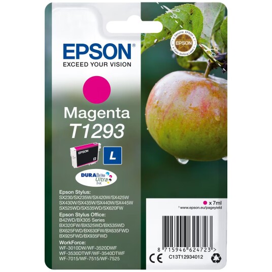 Epson blekkpatron DuraBrite Ultra T129L Magenta Epson blekkpatron DuraBrite Ultra T129L Magenta
