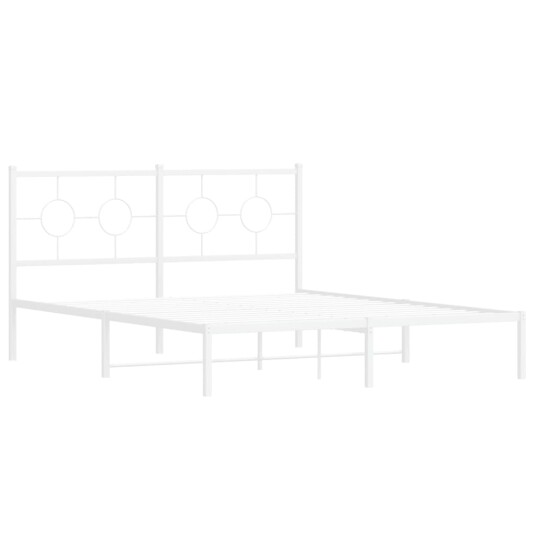  Sengeramme i metall med sengegavl hvit 160x200 cm