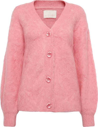 by Ti Mo Hairy Knit V Neck Jacket   Pink   M