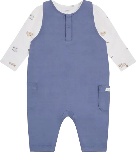 Blå Set W. Body And Romper Sweat Blue 68