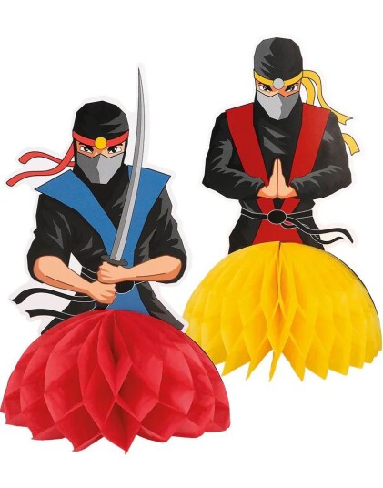 2 stk Ninja Honeycomb Borddekorasjoner 20x8,5 cm Ninjafest
