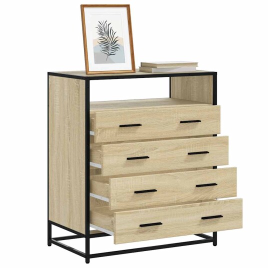  Kommode sonoma eik 70x41x83,5 cm konstruert tre 8721102841491