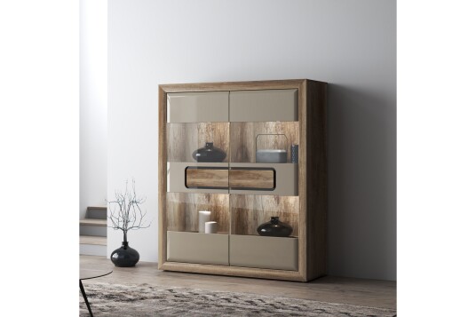 Vitrineskap Edirne 41x134 cm   Beige/Brun