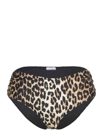 GANNI Recycled Core Printed Midrise Bikini Briefs Brown 34 GANNI Recycled Core Printed Midrise Bikini Briefs Brown 34