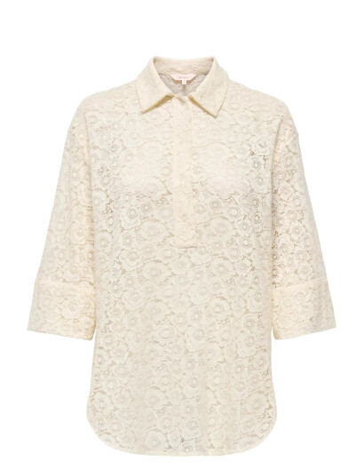 ONLY Onlrao 3/4 Lace Shirt Wvn Cs Cream XL