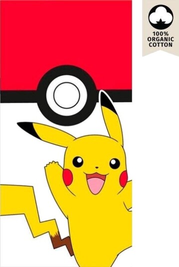 Pokemon Pikachu Pokeball strandhåndkle i bomull