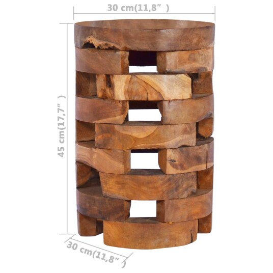 vidaXL Nattbord 30x30x45 cm heltre teak
