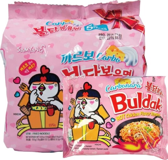 5 Pack Samyang Buldak Hot Chicken Ramen Carbonara   5x130 g Korea