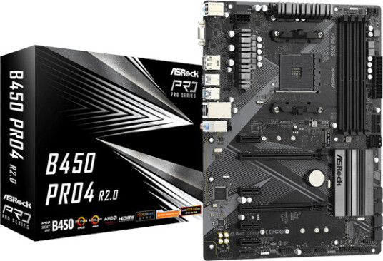 ASRock B450 Pro4 Hovedkort ATX med AMD AM4 Socket og DDR4 RAM ASRock B450 Pro4 Hovedkort ATX med AMD AM4 Socket og DDR4 RAM