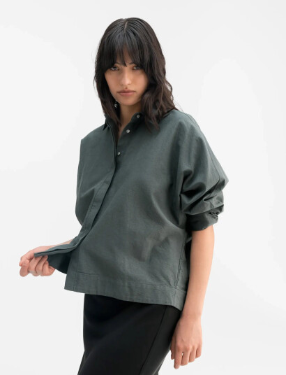 Ahlvar Gallery Gigi Oxford Shirt - Khaki green - S