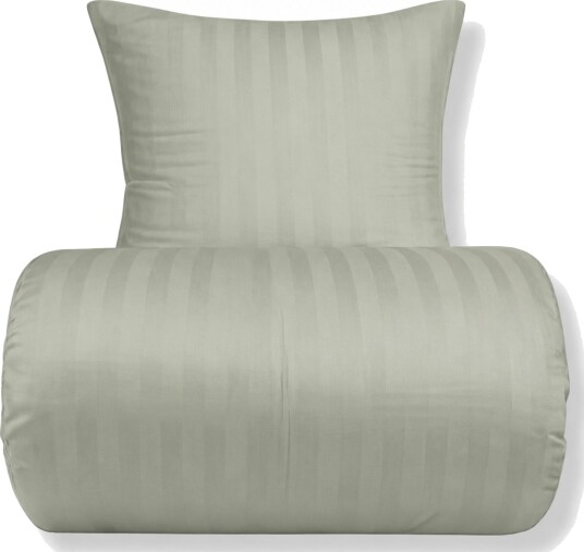 Bambus sengetøy 150x210 cm 100% bambus Støvet grønn jacquardvevd stripe