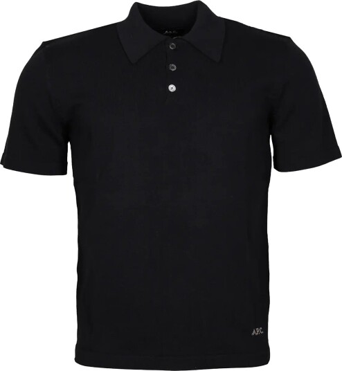 A.P.C. Short Sleeve Polo Shirt   Black   S