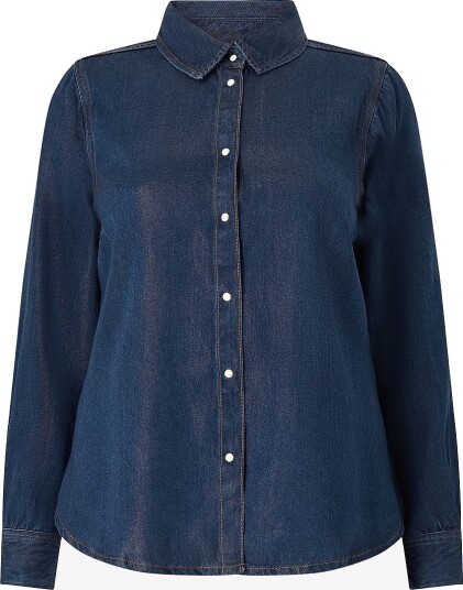 Zizzi Skjorte Jthilde L/S Shirt Blå
