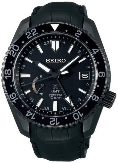 Seiko Herreklokke SNR035J1 Prospex Sort/Lær Ø44.8 mm