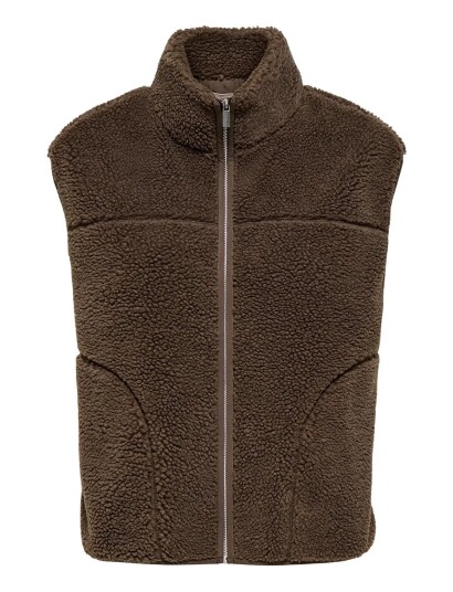 ONLY Onlbaby Teddy High Zip Vest Pnt Noos   Brown   S