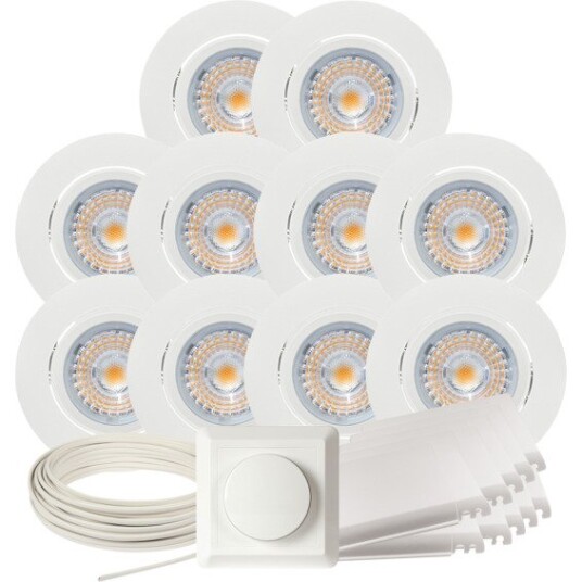 Namron Downlightpakke Alfa Led Matt Hvit 10 Pk