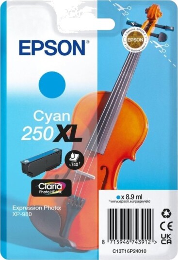 Epson 250XL cyan blekkpatron original 8,9 ml C13T16P24010