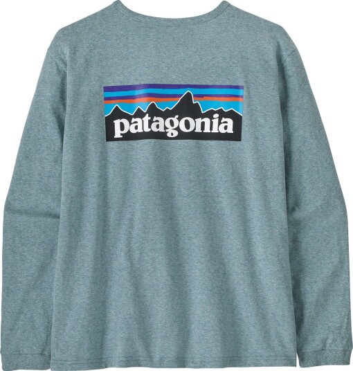 Patagonia L/S P 6 Logo Responsibili Tee Dame Blue Sage L