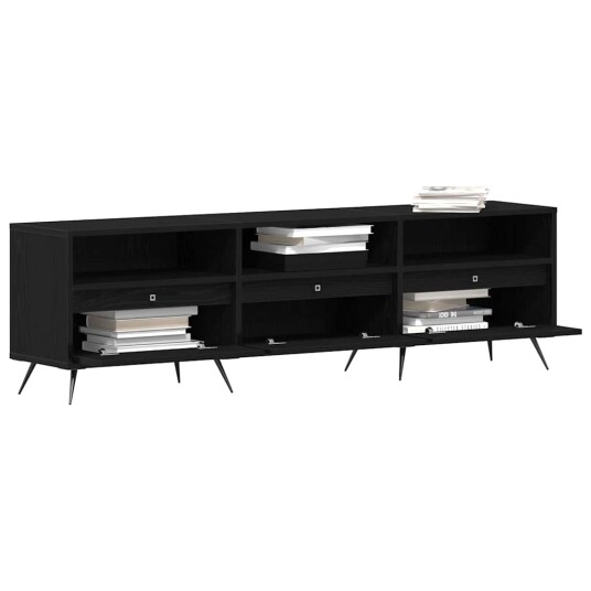 TV benk Svart 150x30x44,5 cm Konstruert tre TV benk Svart 150x30x44,5 cm Konstruert tre