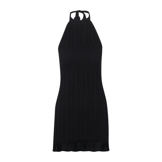 Daniella Dress Black M Halterneck crochet dress