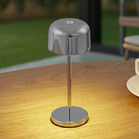 Lucande LED-bordlampe Quill krom CCT dimbar