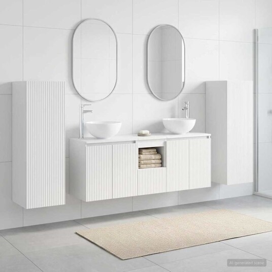 vidaXL Baderomsinnredningssett 5 stk. Hvit 33 x 34,5 x 100 cm vidaXL Baderomsinnredningssett 5 stk. Hvit 33 x 34,5 x 100 cm