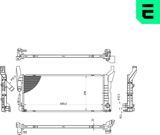 ERA 673457 Radiator, motorkjøling