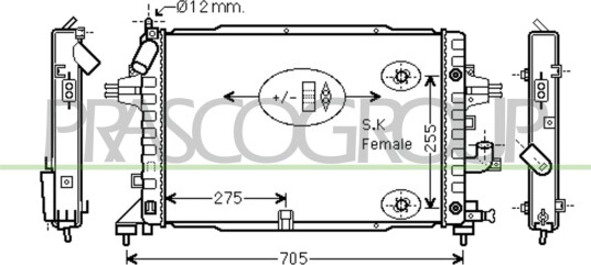 PRASCO OP410R007 Radiator motorkjøling