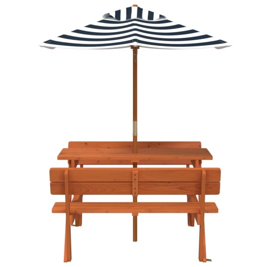 Piknikbord for 4 barn med parasoll heltre gran Piknikbord for 4 barn med parasoll heltre gran