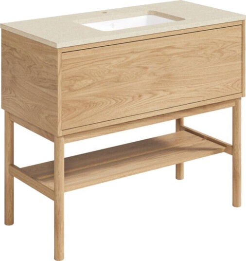 Gustavsberg Ducentic Servantskap med Benramme Lys eik / 100cm Beige Royal 1 Hull for Kran